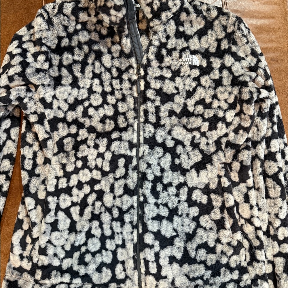 The North Face Black and White Patterned Fleece Jacket
